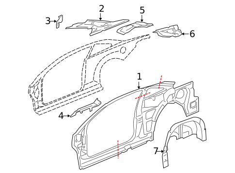 Center Pillar for 2006 Chevrolet Cobalt #1
