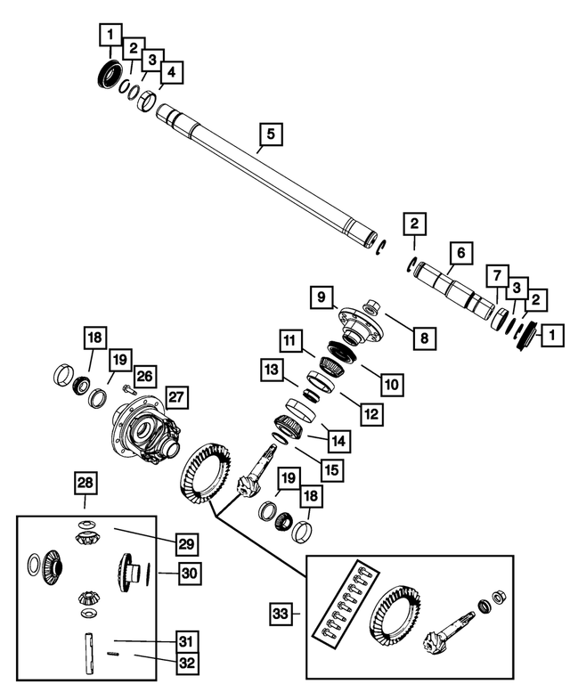 5015874AA - Front Axle; Corporate 205 MM; Differential and Drive Line: Pinion Shim Kit for Mopar Image