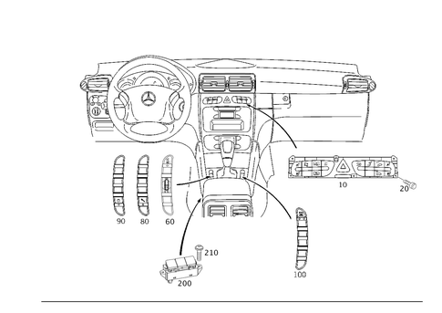 Switch in Instrument Panel and Center Console for 2006 Mercedes-Benz C55 AMG #0