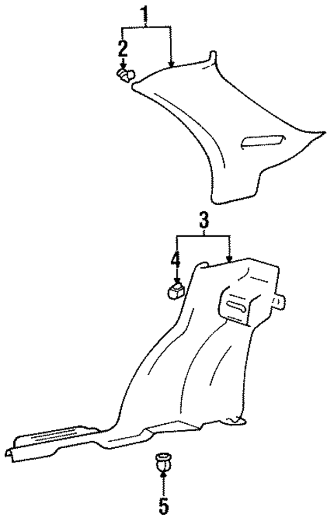 Interior Trim - Quarter Panels for 1997 Hyundai Accent #0