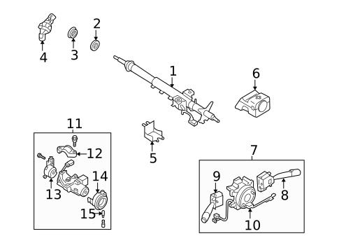 Steering Column Assembly for 2005 Subaru Outback #0