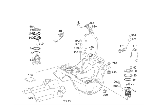 Fuel Tank with Detachable Parts for 2011 Mercedes-Benz S550 #0