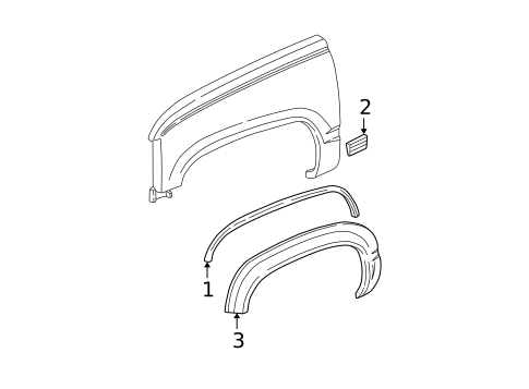 Exterior Trim - Fender for 1996 Chevrolet K1500 Pickup #0