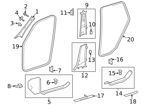 Interior Trim - Pillars for 2017 Mercedes-Benz GLS 350d #0