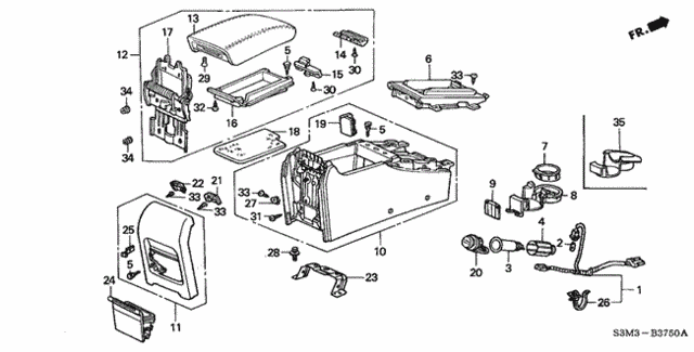 Rear Console (1) for 2003 Acura CL #0