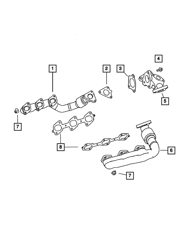 68083889AD - Engine 3.0L Six Cylinder: Exhaust Manifold, Right for Mopar Image image