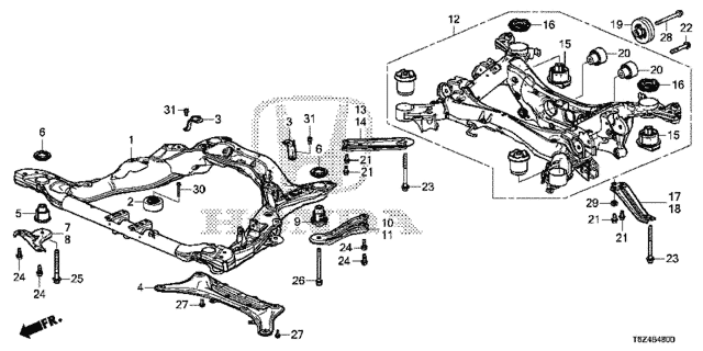 Front Sub Frame - Rear Beam for 2019 Honda Ridgeline #0