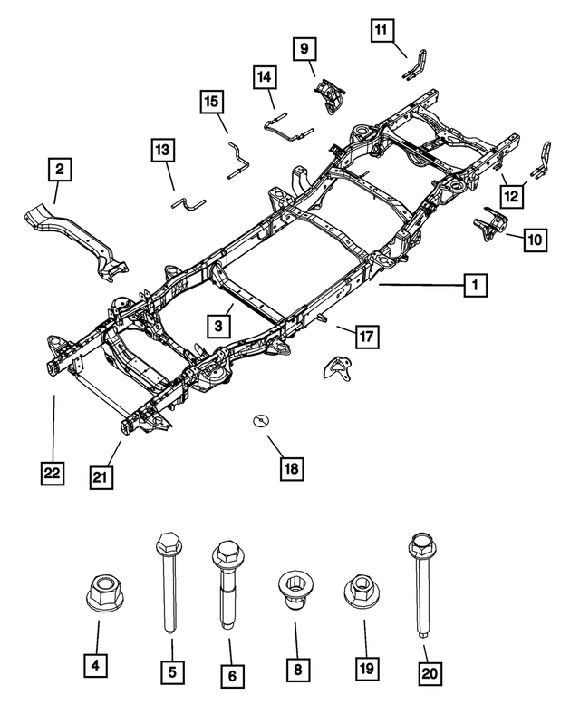 68138173AD - Frame, Bumper and Fascia: Chassis Frame Assembly for Mopar Image