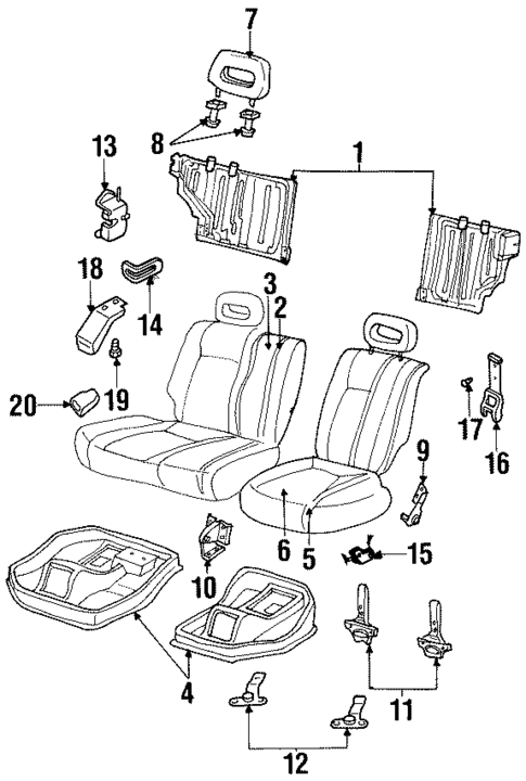 Rear Seat Components for 1999 Honda Passport #0