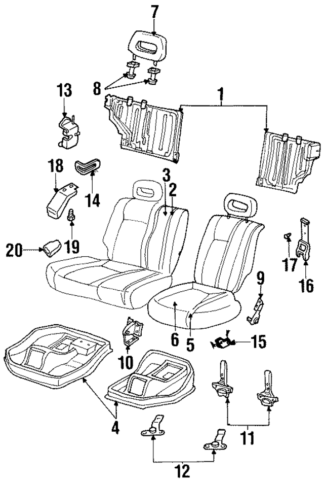 8972932870 - : Seat Back Cushion Cover for Honda Image