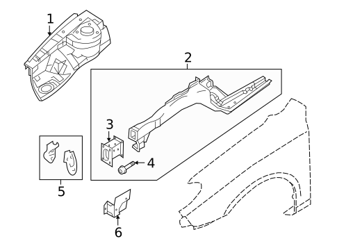 Structural Components & Rails for 2012 Hyundai Elantra #0