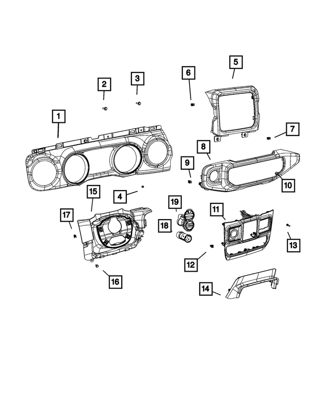 6AB19SD5AA - Interior Trim: Instrument Panel Bezel for Mopar Image