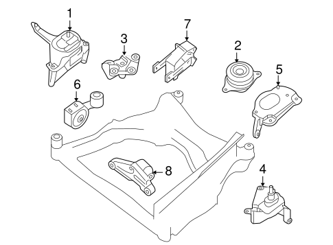 A508】「TRYANGLE」 ALTIMA Engine & Trans Mounting for 2008 Nissan Altima | Parts