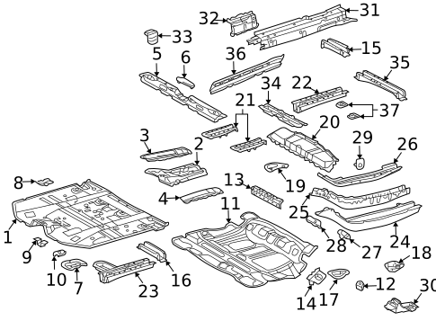 Floor & Rails for 2008 Lexus RX400h #0