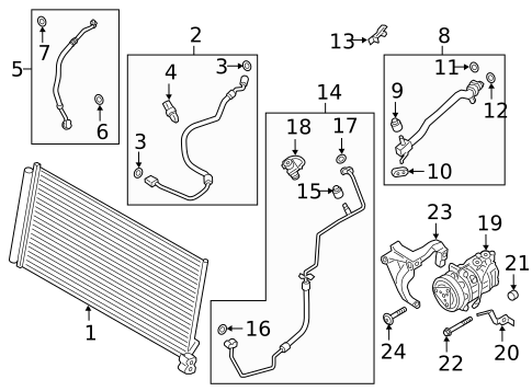 Condenser, Compressor & Lines for 2020 Porsche Panamera #1