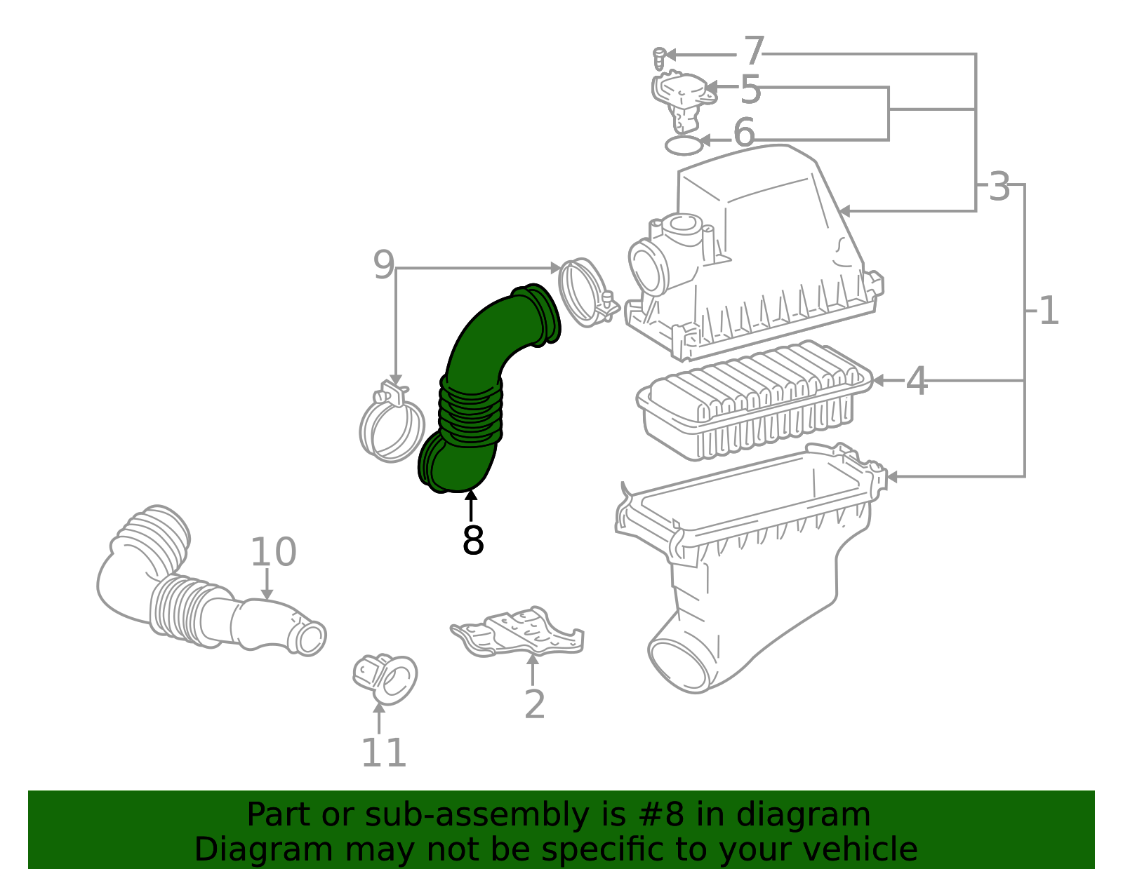 17880 17880-21061 - Inlet Duct 2000-2006 Toyota | Bam Wholesale Parts