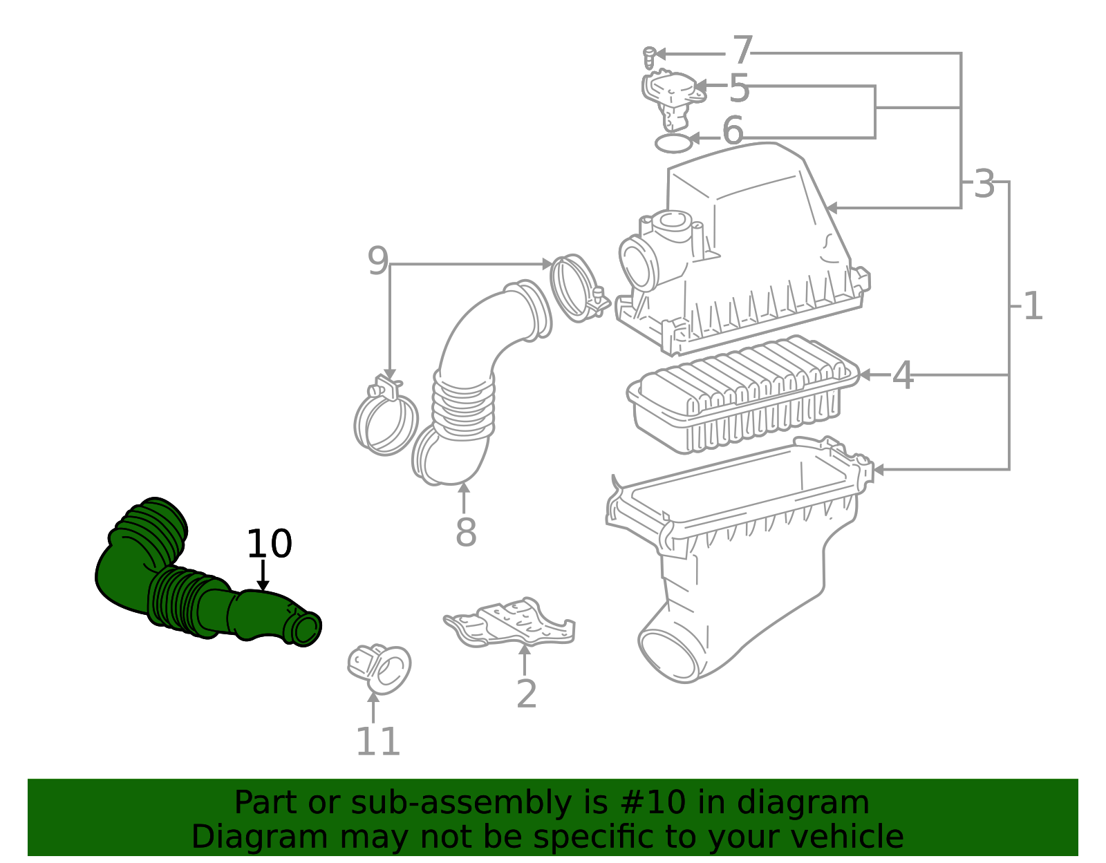 2000-2005 Toyota Echo Engine Air Intake Hose 17751-21030 | Toyota Parts ...
