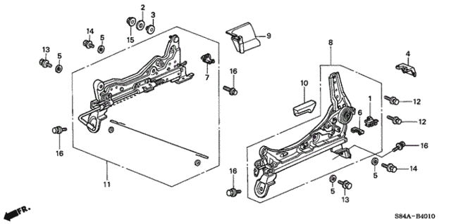 Front Seat Components (L.) (Manual Seat) for 2002 Honda Accord #0