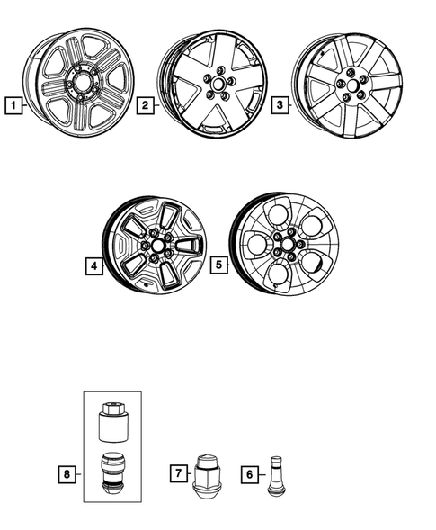 Wheels, Tires and Hardware for 2014 Jeep Wrangler #0