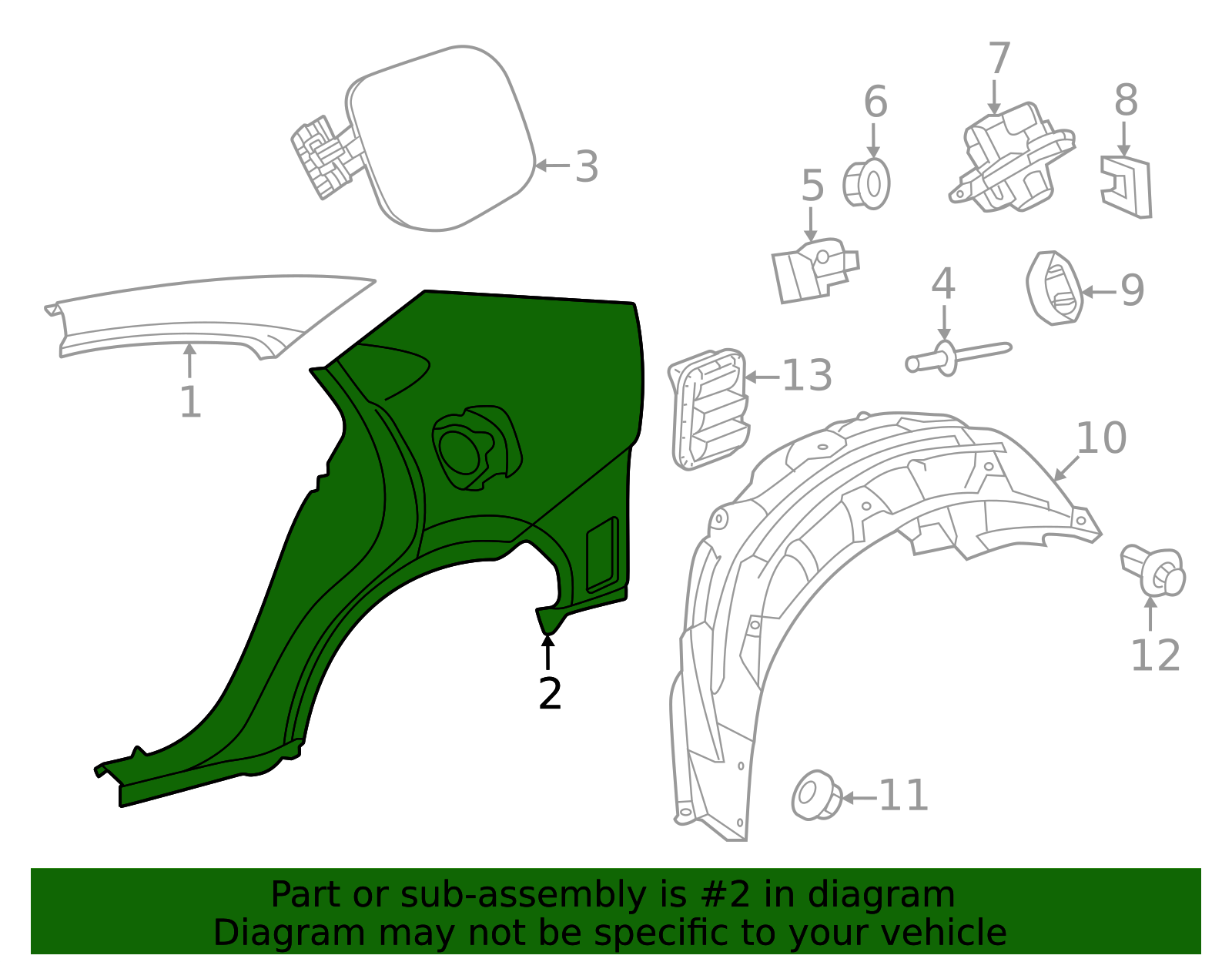 2023-2025 Toyota Prius Quarter Panel 61601-47180 | American Toyota