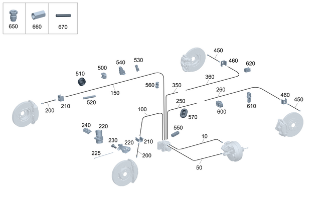 2234202700 - Brake System: Brake Line for Mercedes-Benz: 350SD, Maybach S580, Maybach S680, S500, S580 Image image