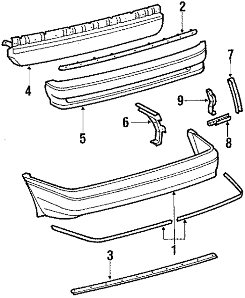 Bumper & Components - Rear for 1987 Toyota Corolla #0