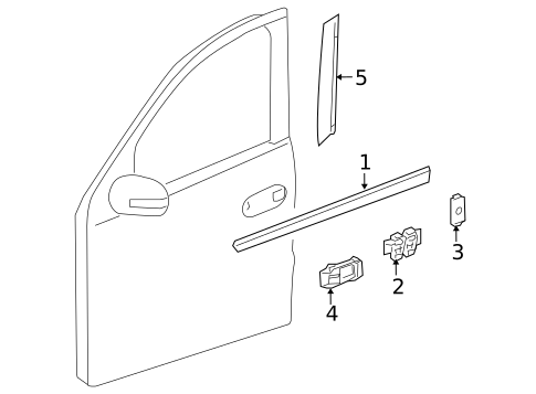 Exterior Trim - Front Door for 2008 Mercedes-Benz ML350 #1