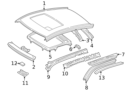 Roof & Components for 1999 Toyota Solara #0