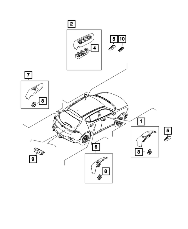 7MU56LXHAA - Electrical: Power Window Switch And Bezel for Mopar Image