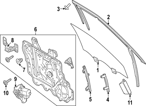 Glass - Front Door for 2024 Lincoln Aviator #0