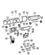 6AB21WAZAA - Interior Trim: Instrument Panel Bezel for Jeep: Gladiator, Wrangler Image