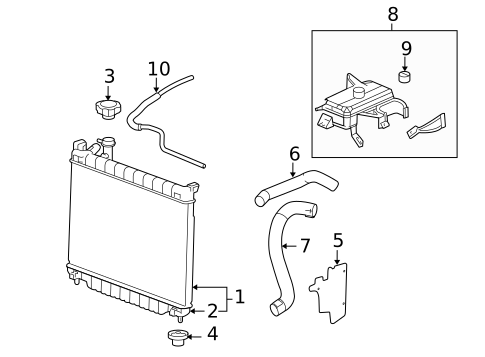 Radiator & Components for 2005 Saab 9-7x #0