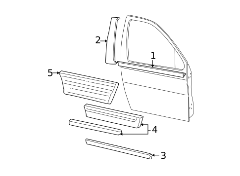 Exterior Trim - Front Door for 2005 Ford Freestar #0