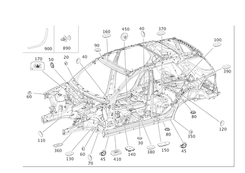 Expansion Plugs, Grommets for 2011 Mercedes-Benz ML550 #0