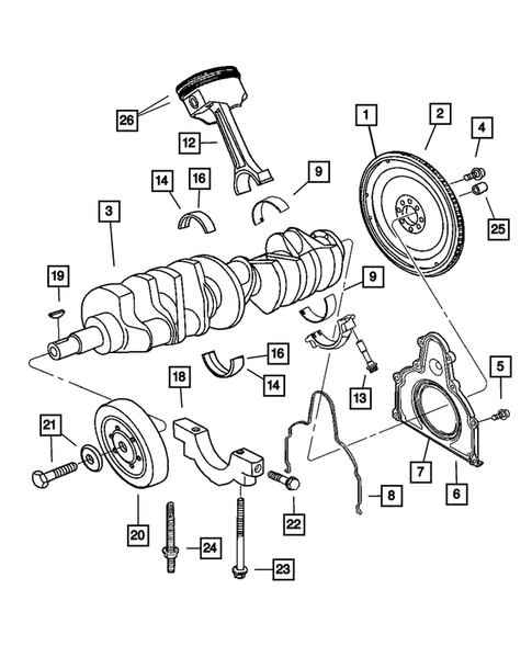 Crankshaft, Piston and Torque Converter for 2004 Dodge Viper #0