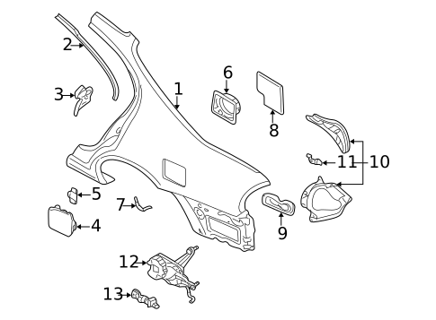 Fuel Door for 2000 Nissan Maxima #0