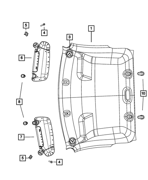 Headliners-Visors-Assist Straps for 2015 Ram 3500 #0