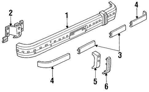 Bumper & Components - Rear for 1991 Dodge B250 #0