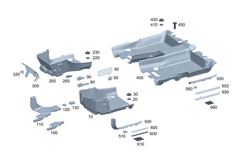 Floor Covering, Entrance Trim and Footrest in Driver Compartment for 2021 Mercedes-Benz S580 #0