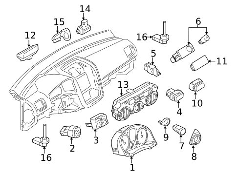 Cluster & Switches for 2012 Volkswagen Jetta #1