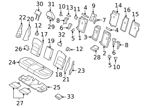 Rear Seat Components for 2011 Volvo XC70 #0