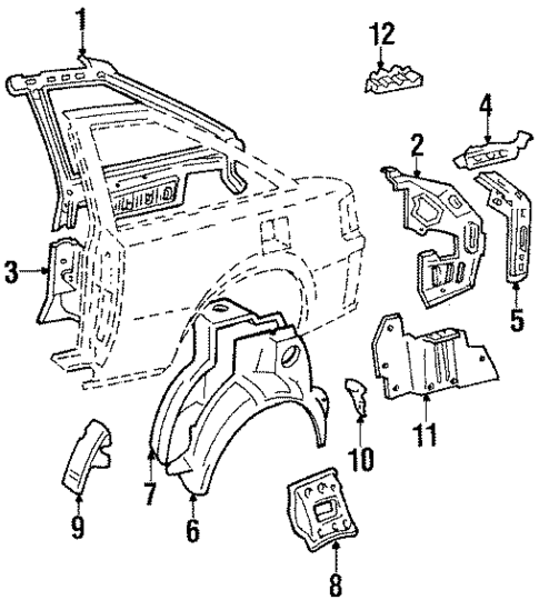 Inner Structure & Rails for 1986 Toyota Celica #1