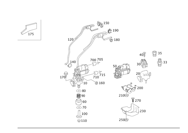 1643201204 - : Compressor for Mercedes-Benz: GL320, GL550, ML320, ML350, ML450, ML500, ML550, ML63 AMG Image