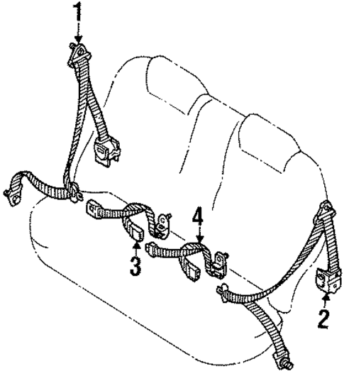 Rear Seat Belts for 1998 Kia Sephia #0