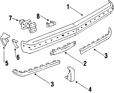 Bumper Assembly - Rear for 1987 Pontiac T1000 #0