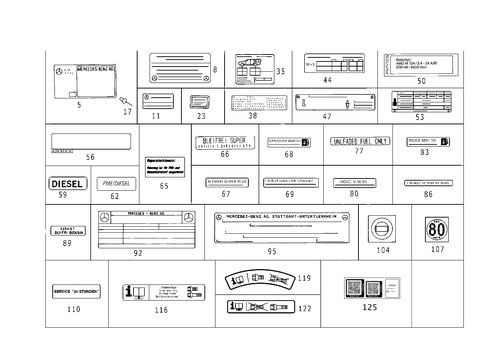 Type Plate, Guide Signs for 1999 Mercedes-Benz C280 #0