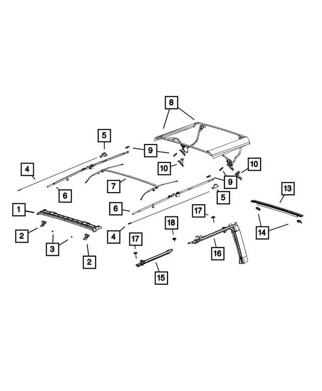68193501AA - Body Sheet Metal Except Doors: Folding Top Cable Pocket Cover, Left for Mopar Image