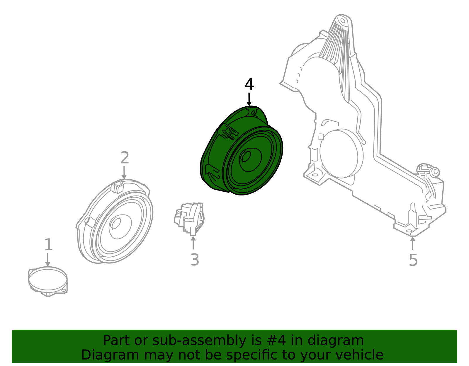 2019-2025 Ford Ranger | Rear Dr Speaker | KB3Z-18808-A | Walls' Ford Parts