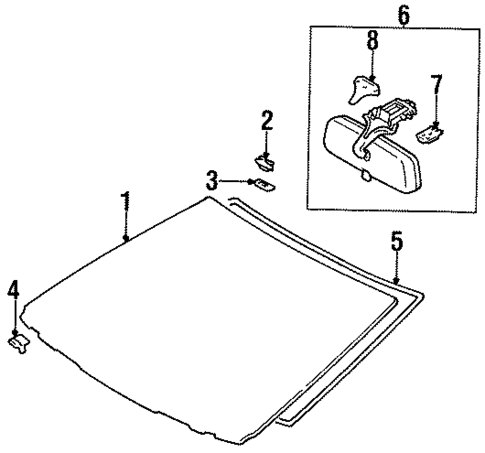 Glass - Windshield for 1998 Lexus LS400 #0