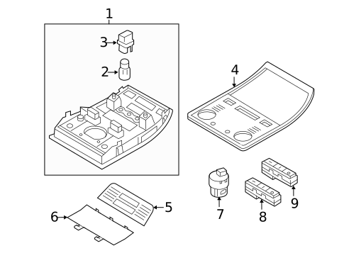 Overhead Console for 2015 Volkswagen Touareg #0